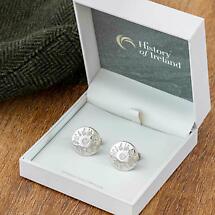 Alternate image for Irish Cufflinks - Sterling Silver History of Ireland Round Cufflinks