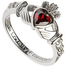 Alternate image for Claddagh Ring - Sterling Silver Birthstone Claddagh