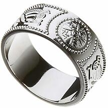 Alternate image for Celtic Ring - Men's Celtic Warrior Shield Wedding Ring - Extra Wide